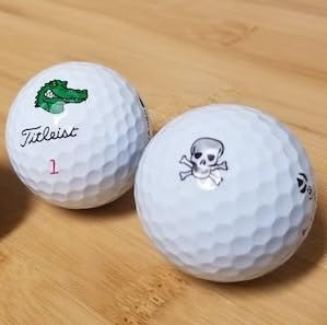 Golfdotz - USGA Rule Conforming Novelty Golf Ball Markers, Golf Ball Stickers for Marking Balls, No More Smearing from Stamps, Gifts for Golfers, Dads, and Retirees, (CreaturesCollection; 18-32 Count)