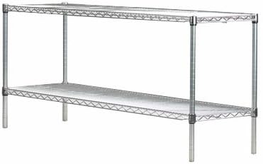 Omega Shelving Storage | 2 Tier Starter Shelving Unit 18" Deep x 48" Wide x 36" High - 800 lb Weight Capacity per Shelf, Adjustable Wire Shelving, Tool-Free Assembly |Chrome Shelving