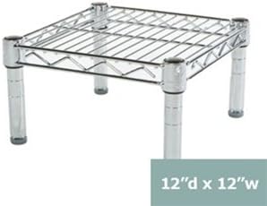 Shelving Inc. 12" d x 12" w Chrome Wire Shelving with 1 Tier Shelf, Weight Capacity 800lbs Per Shelf
