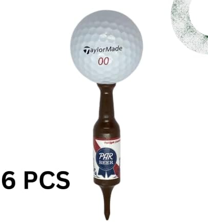 Beer Bottle Golf Tees, Virtually Unbreakable and Recyclable Plastic Golf Tee 6 Pack, Golf Gift for Men, Bachelor Party Novelty Gift, for Golfers,3-1/4" Tall