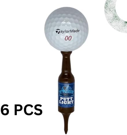 Beer Bottle Golf Tees, Virtually Unbreakable and Recyclable Plastic Golf Tee 6 Pack, Golf Gift for Men, Bachelor Party Novelty Gift, for Golfers,3-1/4" Tall