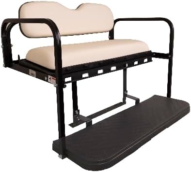 GTW MACH3 Club Car Precedent/Tempo/Onward Golf Cart Rear Seat Kit with Steel Frame | Compatible with 2004-Up Models (White)