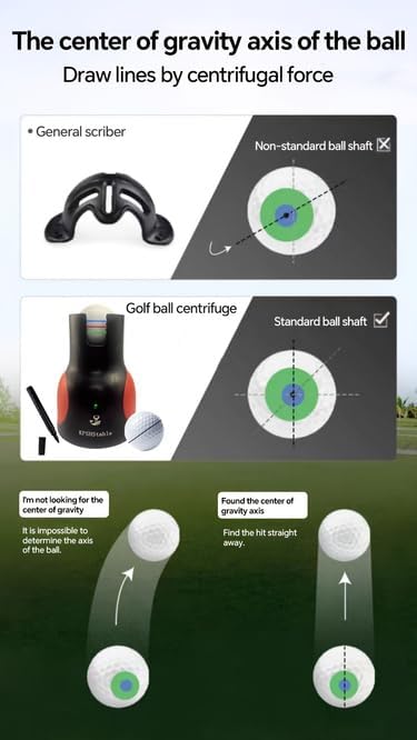 Golf Ball Spot Marker,Golf Electric Scriber,Electronic Golf Ball Marker,Golf Ball Line Drawing Tool,Finds Rotates Center of Gravity Distribution Line