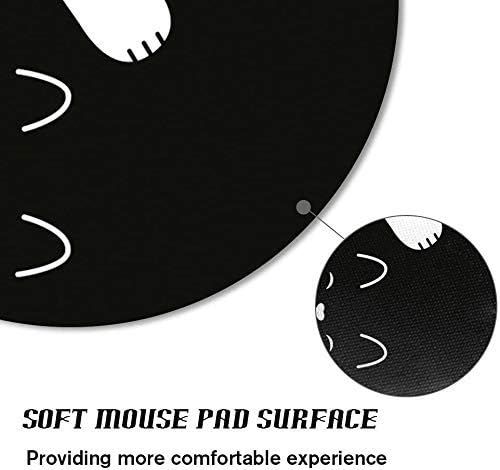 Mouse Pad Geometric Navy Blue Gold, Round Mousepad, Non-Slip Rubber Base Mouse Mat for Laptop and Computer