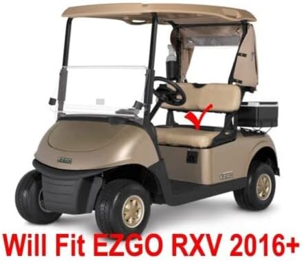 Huskey Parts Company 4PCS Charcoal Gray Golf Cart Front Rear Seat Cover Diamond Stitching for EZGO RXV 2008-UP, Marine Grade Vinyl, Custom Fit, Staple On