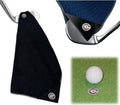 Magnetic 4-in-1 Multi Tool Golf Towel - Magnetic Towel - Silicone Brush - Groove Cleaner - Bag Clip - Microfiber Waffle Design - Men's and Women's Golf - Golf Gifts