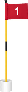 KINGTOP Golf Flagstick Mini, Putting Green Flag for Yard, All 3 Feet, Double-Sided Numbered Golf Flags, Golf Pin Flag Hole Cup Set, Portable 2-Section Design, Gifts Idea