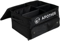 Trunk 2 Level Storage Organizer, Compact, Collapsable, Water Resistant, Breathable, 3 zippered pockets, Adjustable Velco Dividers, Shoe Compartment, Integrated Handle, Black