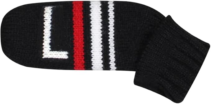 Scott Edward 1/7/10 Pcs Knitted Golf Club Head Covers for Irons Wedge Cuteness and Basically Socks Shape Washable Golf Club Head Protector on Red/Blue Warning Style