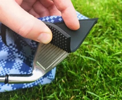 Magnetic 4-in-1 Multi Tool Golf Towel - Magnetic Towel - Silicone Brush - Groove Cleaner - Bag Clip - Microfiber Waffle Design - Men's and Women's Golf - Golf Gifts