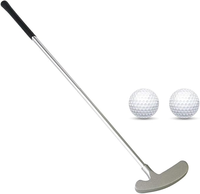 Golf Putter, Two Ways Golf Putters for Men Right/Left Handed-Indoor/Outdoor Mini Kids Club Golf Set-Sturdy Putter Shaft with 2 Plastic Practice Golf Balls for Any Putting Green Mat Home Office