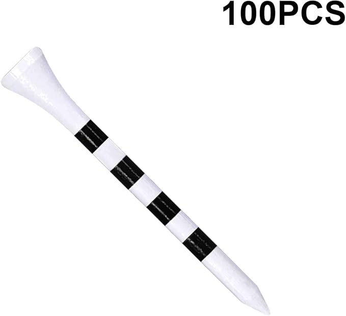 Wooden Golf Tees 3-1/4", 2-3/4", 2-1/8", 1-1/2" Available, 100 Count (Natural Color, White, Black, Blue, Red, Green, Yellow, Pink, Orange)