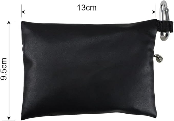 Black Mini Golf Tee Pouch Bag, Durable Golf Ball Tee Storage Bag Leather Golf Tees Pocket with Zipper, Golf Supplies Accessories, Golf Club Bag Accessories, Golf, Sports