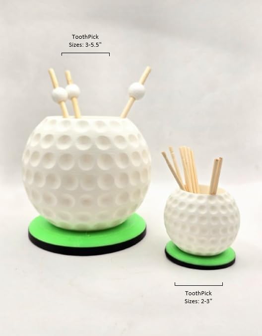Golf Ball Toothpick Holder, Perfect for dad, the bar or scramble decorations. (Small)