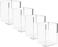 NIUBEE Acrylic Pen Holder 4 Pack,Clear Desktop Pencil Cup Stationery Organizer for Office Desk Accessory