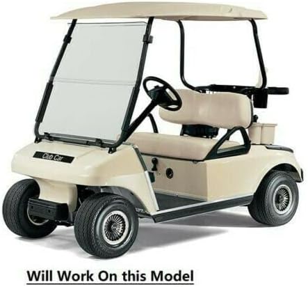 Huskey 2PCS Golf Cart Front Seat Covers for Club Car DS 2000.5 UP G&E Models Custom Two-Tone Black Diamond Stitching with Black Piping, Marine Grade Vinyl Material, Staple on Design