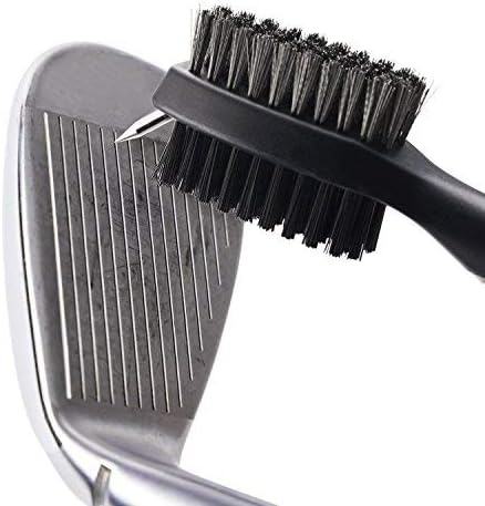 Pack of 2 Golf Club Brush Groove Cleaner with Retractable Zip-line and Aluminum Carabiner Cleaning Tools
