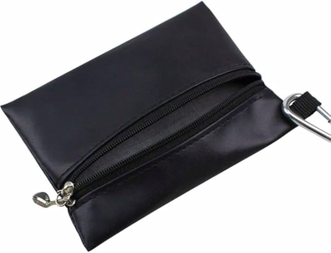 Black Mini Golf Tee Pouch Bag, Durable Golf Ball Tee Storage Bag Leather Golf Tees Pocket with Zipper, Golf Supplies Accessories, Golf Club Bag Accessories, Golf, Sports