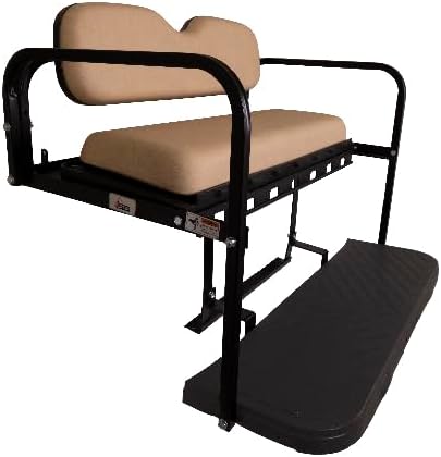 GTW MACH3 Club Car Precedent/Tempo/Onward Golf Cart Rear Seat Kit with Steel Frame | Compatible with 2004-Up Models (Buff)