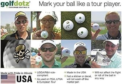 Golfdotz - USGA Rule Conforming Golf Ball Markers, Golf Ball Stickers for Marking Balls, No More Smearing from Stamps, Gifts for Golfers, Dads, and Retirees, (18-32-Count)