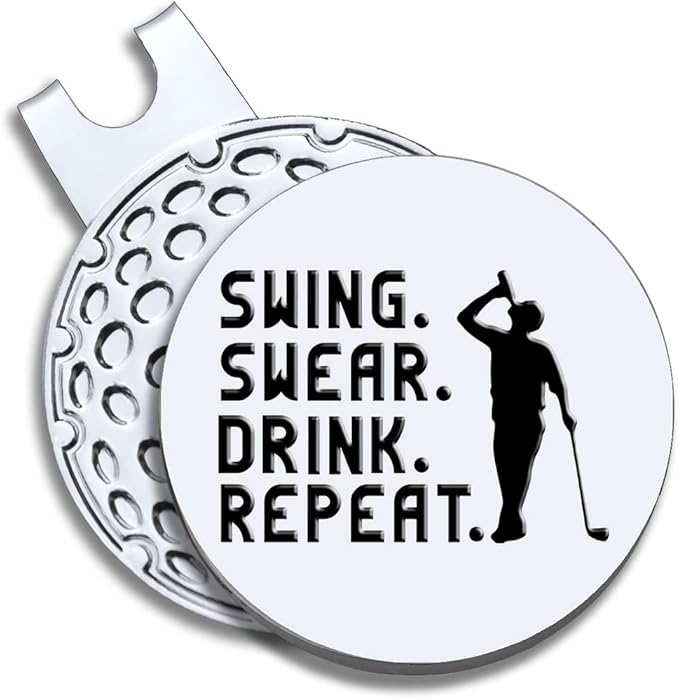 Men Golf Ball Marker with Magnetic Hat Clip, Funny Golf Accessories Gifts for Men, Novelty Birthday Gifts for Male Golfer Fan
