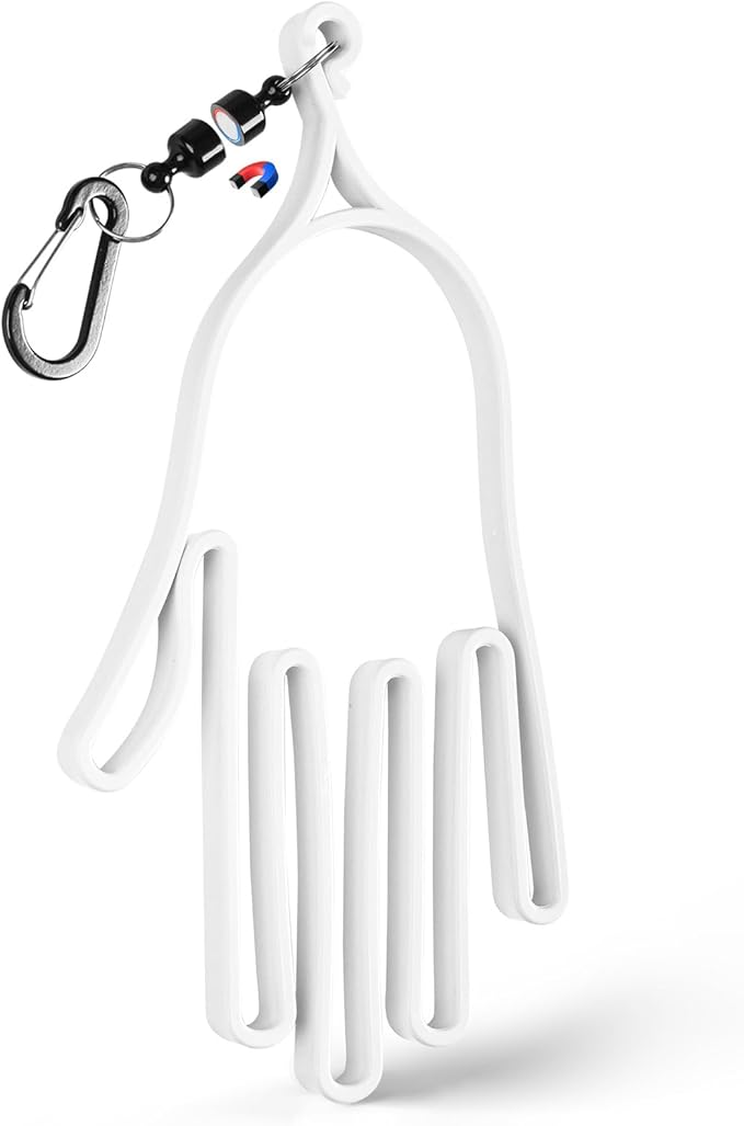 FINGER TEN Golf Gloves Stretcher Universal with Strong Magnetic Carabiner Clip 2 Pack, Durable Glove Support Plastic Holder Hanger Keeper Dryer, Size Large XL for Men Women
