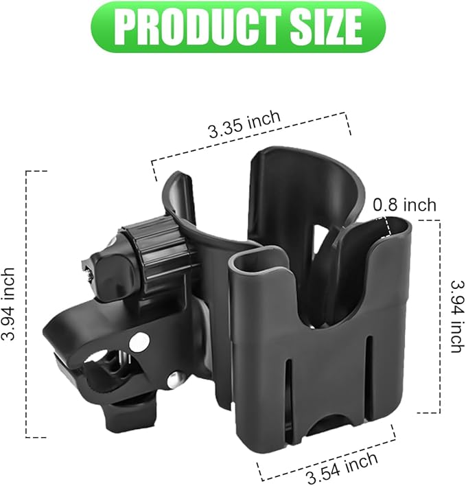 Golf Cart Cup Holders, Universal 2-in-1 Mug Phone Holder, Mount Compatible with EZGO/Club Car/Yamaha, 360° Swivel with Silicone Protective Pad, Bike, Wheelchair, Walker, Scooter