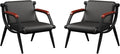 wonline Office Waiting Room Chairs Set of 2 Black Reception Guest Chairs with Arms Lobby & Waiting Room Furniture for Clinic, Hospital, Airport, Salon, Bank, Barber