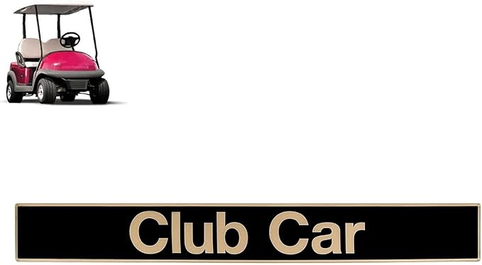 Drive-up Name Plate for Club Car Precedent, Black Gold Decal for Golf Cart 15.74"×2.24" Emblem