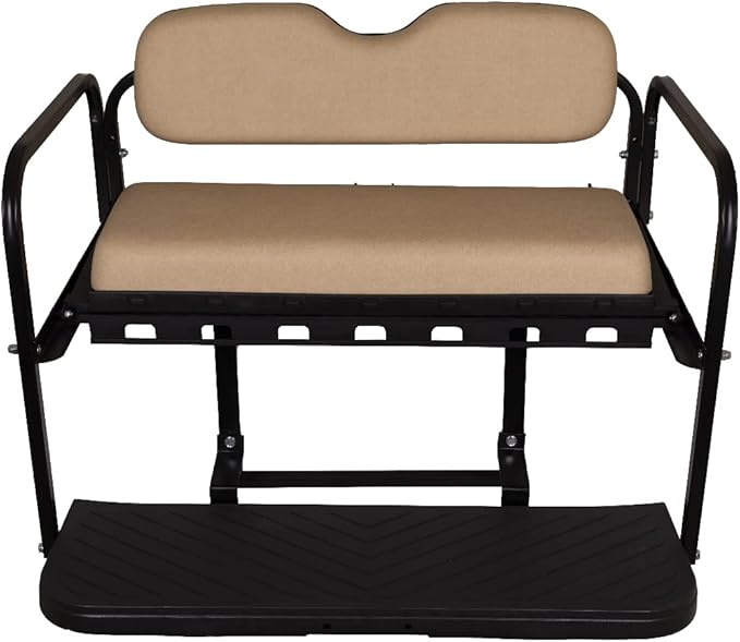 GTW MACH3 Club Car Precedent/Tempo/Onward Golf Cart Rear Seat Kit with Steel Frame | Compatible with 2004-Up Models (Buff)