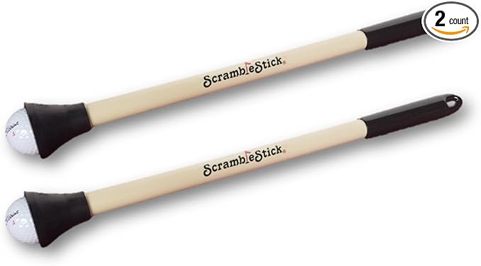 The Original Scramble Stick Shorty Ball Retriever, Designed for Scramble Golf, 20-Inch, 2-Pack