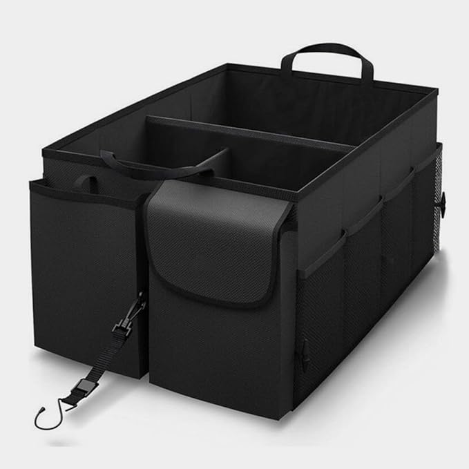 Car Trunk Organizer Suv Trunk Storage Organizer Multipurpose Car Storage Box with Multiple Compartments for Vehicle Grocery and Cargo Organization