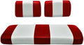 Seat Cover Replacement for Yamaha G-16/G-22 Golf Cart - Front Bench Seat - Premium Marine Vinyl - 5 Panel Stitching - Staple On Installation - Two-Tone Golf Cart Seat Covers (Red & White)