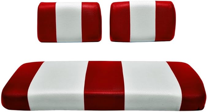 Seat Cover Replacement for Yamaha G-2/G-9 Golf Cart - Front Bench Seat - Premium Marine Vinyl -5 Panel Stitching - Staple On Installation - Two-Tone Golf Cart Seat Covers (Red & White)
