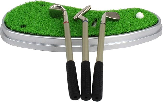 Golf Gift Golf Pens Holder, Golf Bag Holder with 3 Pieces Aluminum Pen Golf Bag Pencil Holder for Men