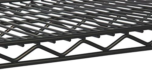 Omega Shelving Storage | 2 Tier Starter Shelving Unit 24" Deep x 30" Wide x 14" High - 800 lb Weight Capacity per Shelf, Adjustable Wire Shelving, Tool-Free Assembly |Black Shelving