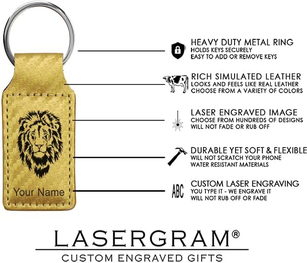 LaserGram Rectangle Keychain, Coat of Arms Germany, Personalized Engraving Included (Carbon Fiber Gold)