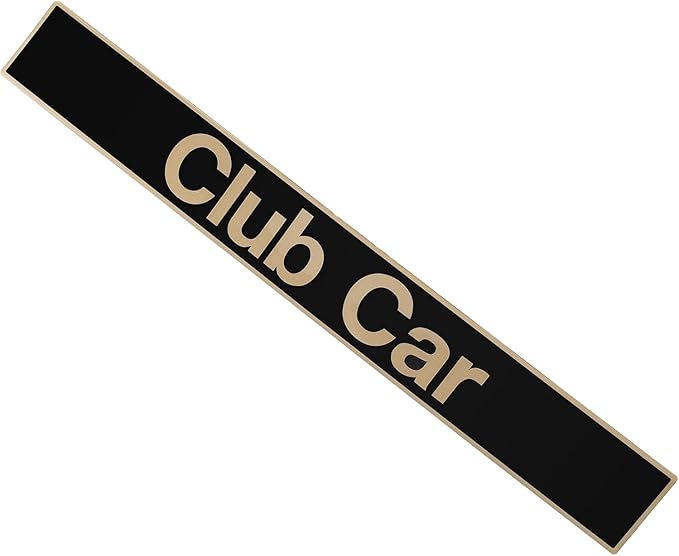 Drive-up Name Plate for Club Car DS Emblem Black Gold for Golf Cart-18" X 2.24"