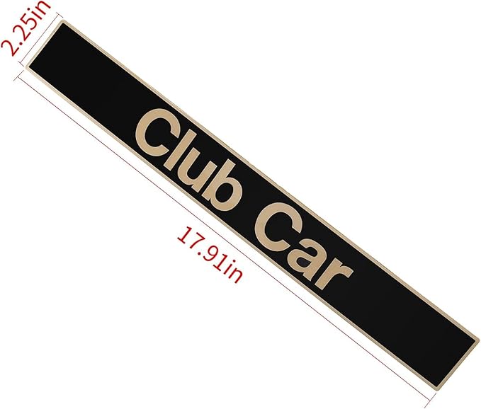 Drive-up Name Plate for Club Car DS Emblem Black Gold for Golf Cart-18" X 2.24"