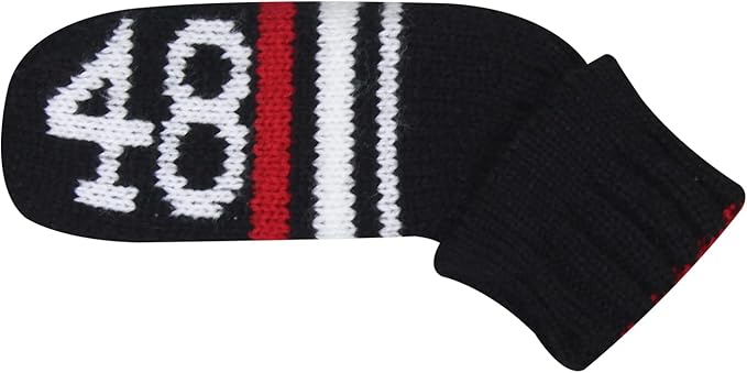 Scott Edward 1/7/10 Pcs Knitted Golf Club Head Covers for Irons Wedge Cuteness and Basically Socks Shape Washable Golf Club Head Protector on Red/Blue Warning Style