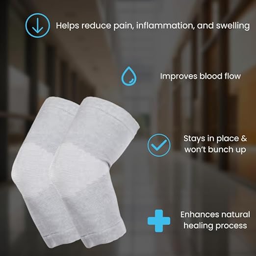 Wonder Care Bamboo Elbow Support Compression Sleeve for Tennis, Golf Elbow, Joint Pain Relief, White, Pack of 2 (Large)