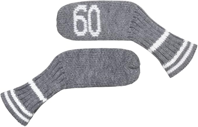 Scott Edward 1/7/10 Pcs Knitted Golf Club Head Covers for Irons Wedge Cuteness and Basically Socks Shape Washable Golf Club Head Protector on Classic Stripes Style，Double Sided Customization
