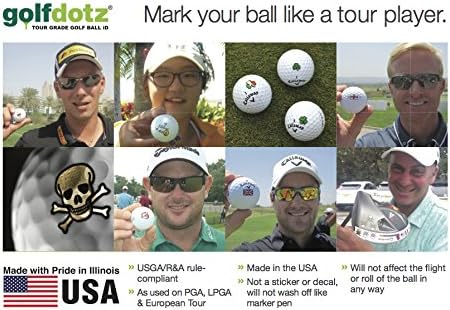 Golfdotz - USGA Rule Conforming Golf Ball Markers, Golf Ball Stickers for Marking Balls, No More Smearing from Stamps, Gifts for Golfers, Dads, and Retirees, (18-32-Count)