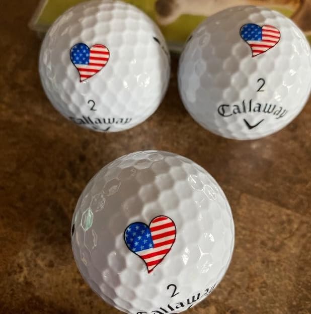 Golfdotz - USGA Rule Conforming Novelty Golf Ball Markers, Golf Ball Stickers for Marking Balls, No More Smearing from Stamps, Gifts for Golfers, Dads, and Retirees, (USA Collection; 32-Count)
