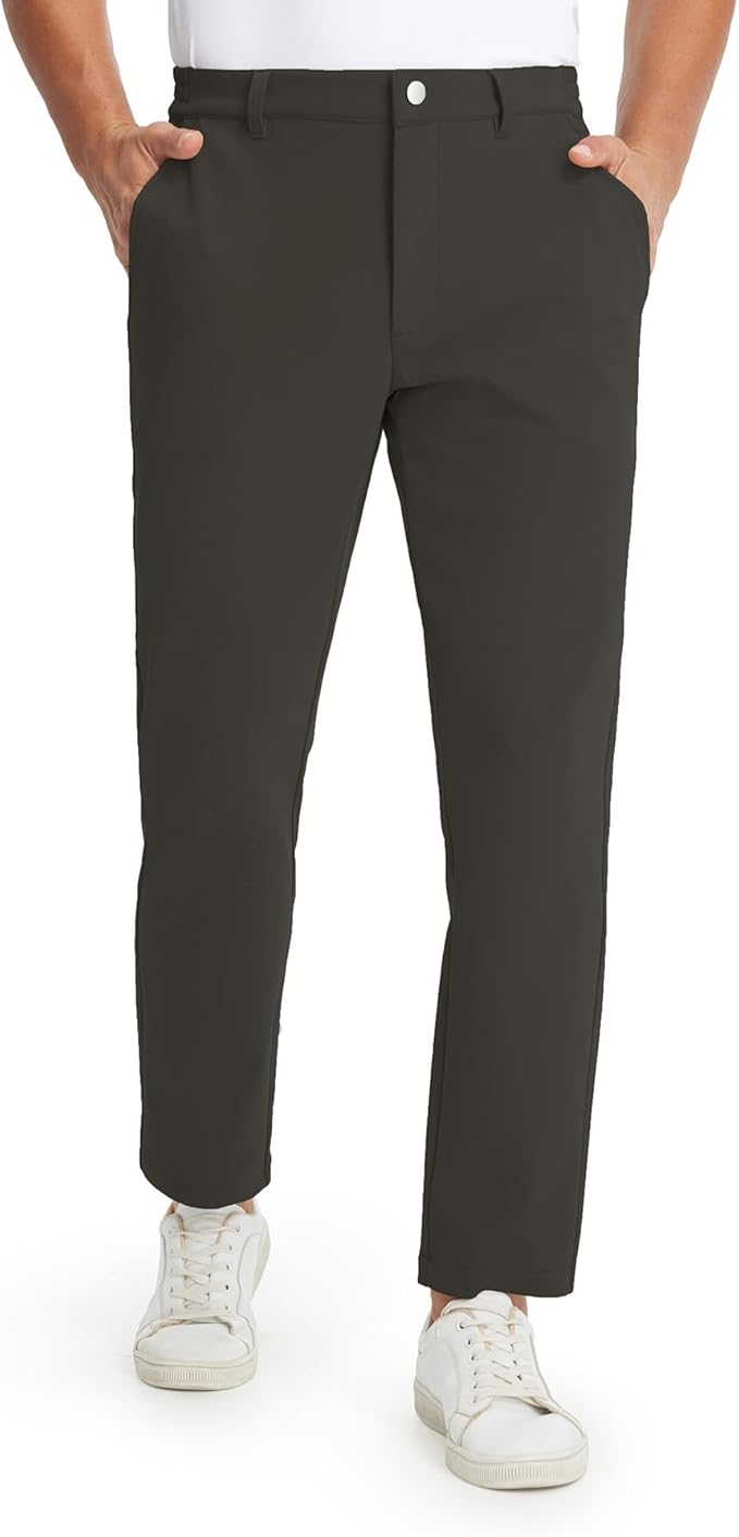 M MAELREG Golf Pants Men Fleece Lined 30"/32"/34" Heat-Tech Dress Pants for Men Water-Resistant Stretch Warm Winter Trousers