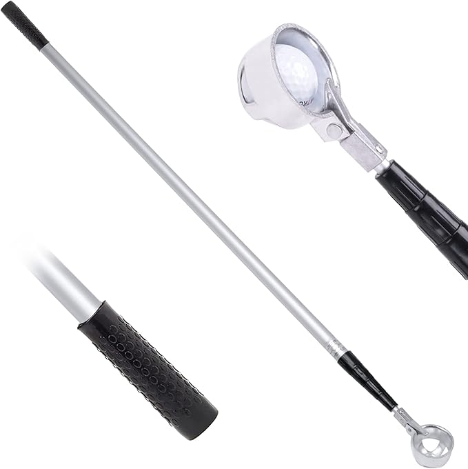 HOW TRUE Golf Ball Retriever, 15ft 18ft Aluminum Alloy Golf Ball Retriever for Water Telescopic Golf Ball Picker Upper, Golf Accessories for Men