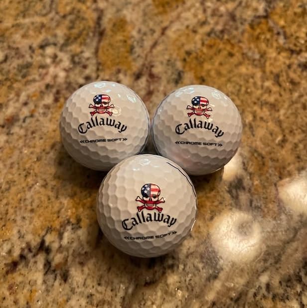 Golfdotz - USGA Rule Conforming Novelty Golf Ball Markers, Golf Ball Stickers for Marking Balls, No More Smearing from Stamps, Gifts for Golfers, Dads, and Retirees, (USA Collection; 32-Count)