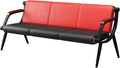 wonline Waiting Room Bench, Office Furniture Reception Chairs with Arms, Leather Chairs is Suitable for Clinic,Airport,Hospital,Barber,Salon,Bank-(Red&Black,3 Seat)