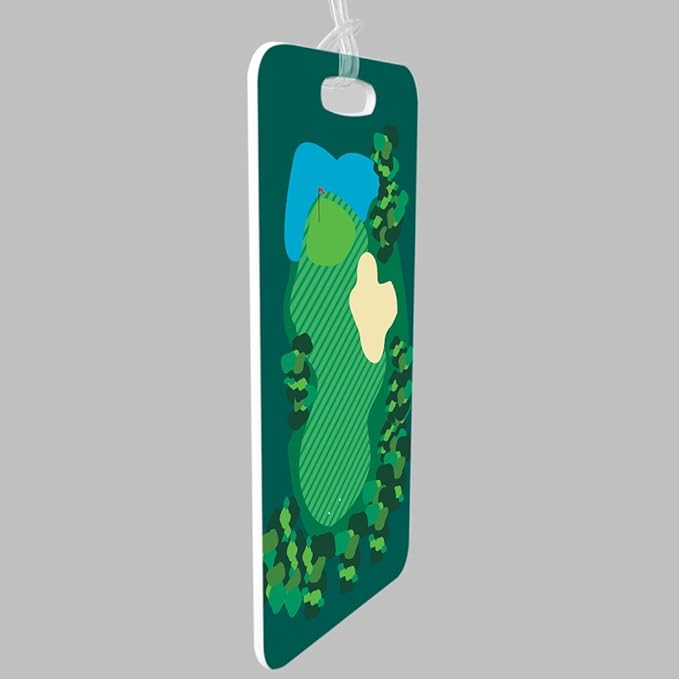 ChalkTalkSPORTS Golf Luggage & Bag Tag | Golf Course | Standard Lines on Back | Small