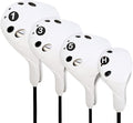 PGM Golf Club Covers, 4pcs Drivers Fairway Woods Hybrid Golf Head Covers with Number, Fit Oversized Right Handed Brands, Easy on Off, Washable